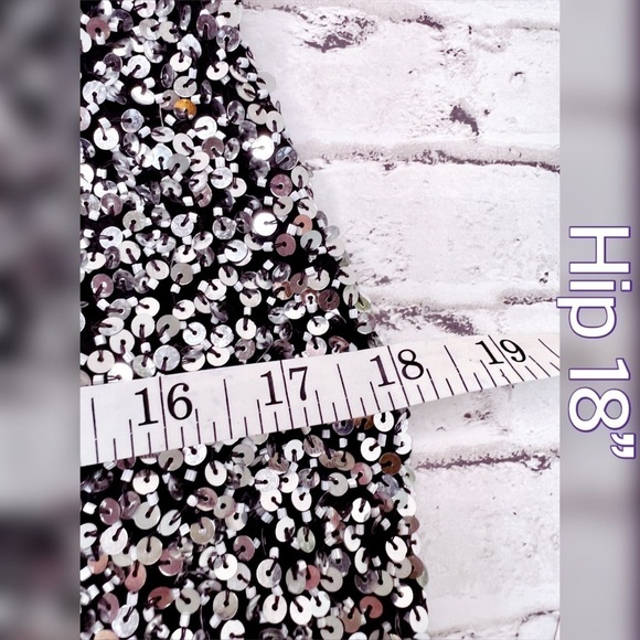 Stenay Vintage Silver Sequin Party Dress made in India Silk Lining 10 - Picture 11 of 13